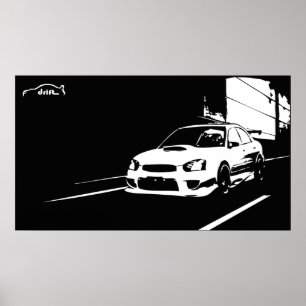 Poster STI WRX Rolling Shot with Drift Logo