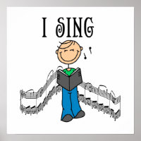 Stick Figure Homme I chante T-shirts et cadeaux