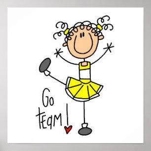 Poster Stick jaune Pom-pom girl T-shirts et cadeaux