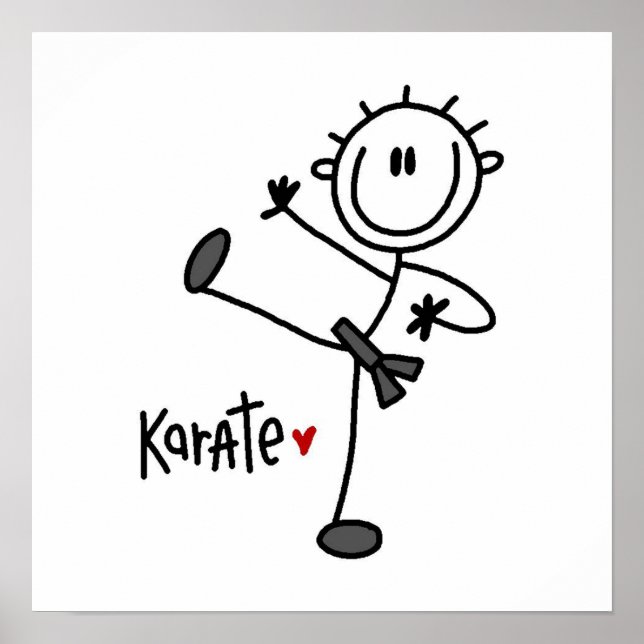 Poster Stick masculin de base Figure Karate T-shirts et c (Devant)