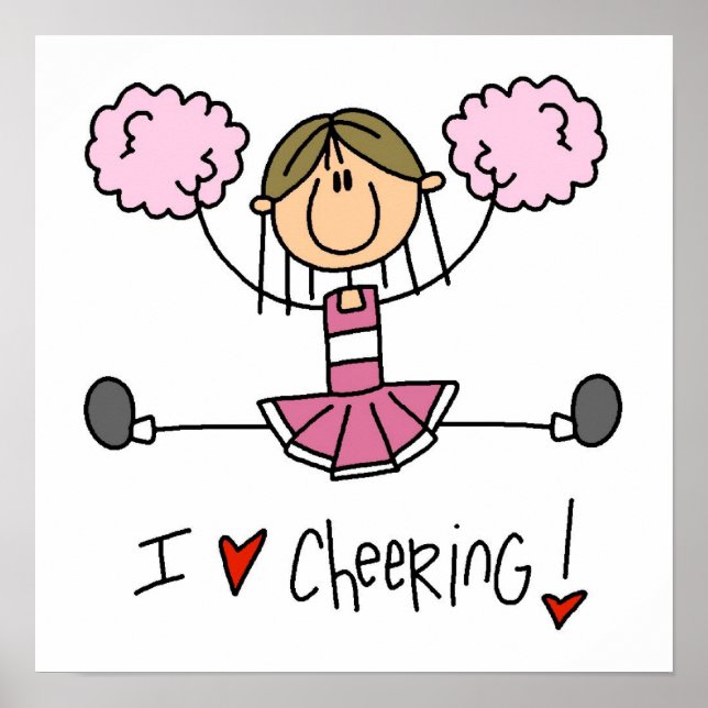 Poster Stick rose Pom-pom girl T-shirts et cadeaux (Devant)