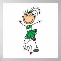 Stick vert Figure t-shirts et cadeaux de Pom-pom g