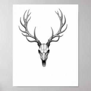 Poster Sticker à crâne de cerf moderne tendance2