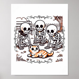 Poster Sticker de collecte de squelette vintage