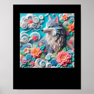 Poster Sticker Fox 3d