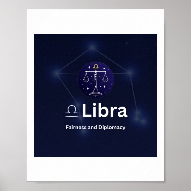 Poster Sticker pour signes diacritique Libra Zodiac (Devant)