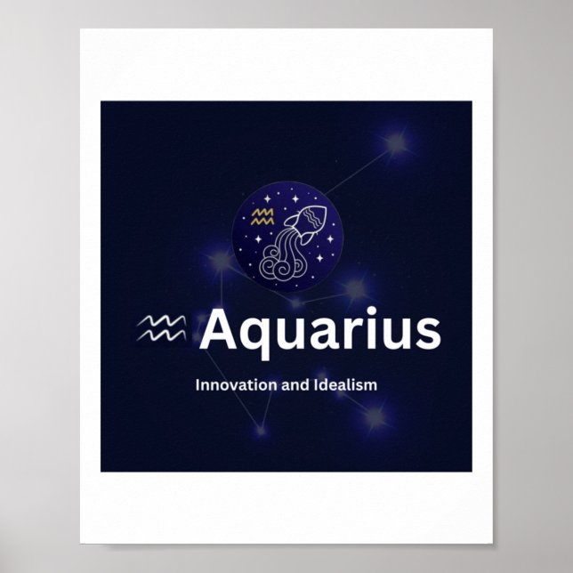 Poster Sticker pour signes Zodiac Aquarius (Devant)