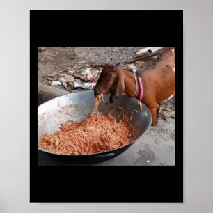 Poster Sticker Spaghetti pour manger des chèvres