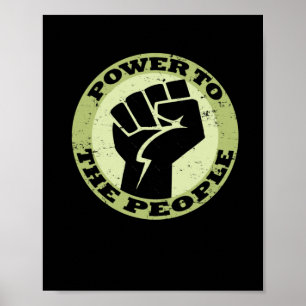 Poster Sticker Vintage Du Pouvoir Au Peuple