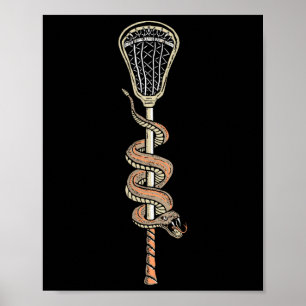 Poster Sticule De Crosse vintage Et Serpent De Crosse De