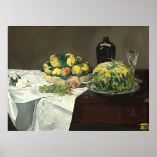 Poster Still Life, Melon Peaches - Edouard Manet Art