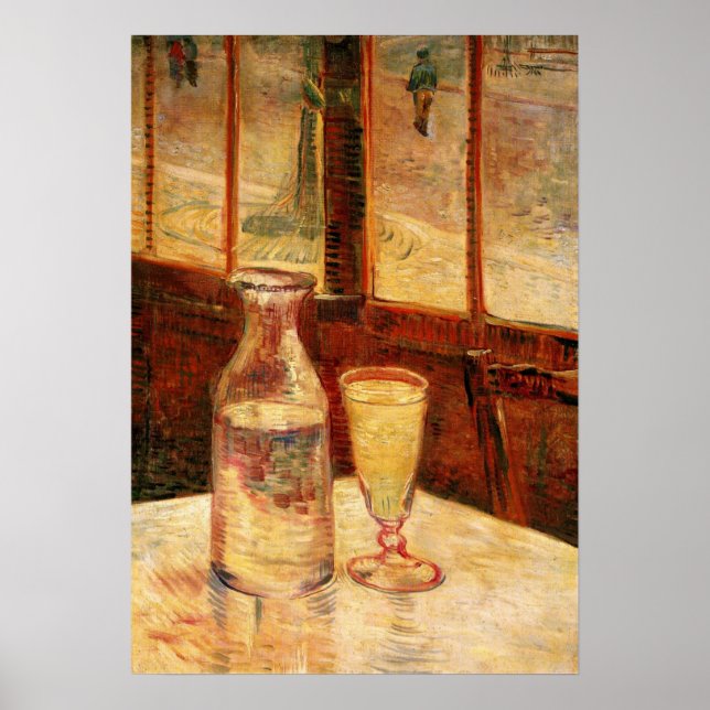 Poster Still Life with Absinthe par Vincent van Gogh (Devant)