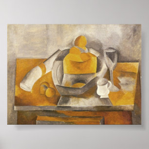 Poster Still Life with Brioche par Picasso (1909)