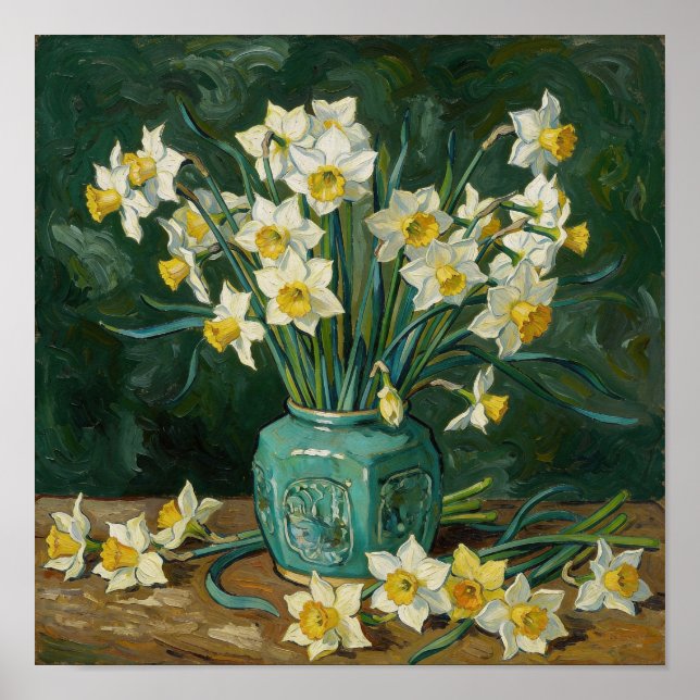 Poster Still Life with Daffodils After Van Gogh (Devant)