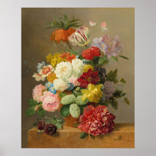 Poster Still Life with Roses and Peonies - Bloemers A.