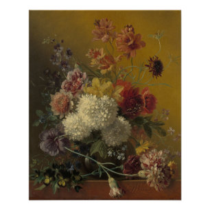 Poster Stilleven a rencontré Bloemen - Elégant floral Vin