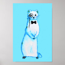 Stoat blanc Ermine Cute Ferret Lover Art