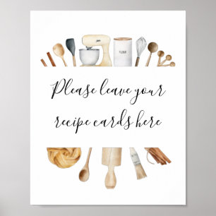 Poster Stock la cuisine Laissez vos cartes de recettes ic