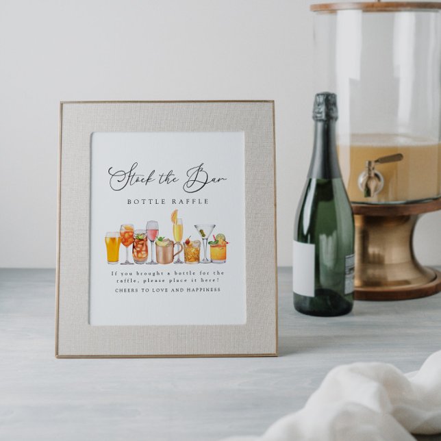 Poster Stock Le Bar Couples Douche Bouteille Raffle Signa (Créateur téléchargé)