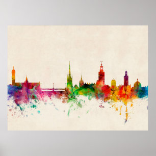 Poster Stockholm Sweden Skyline