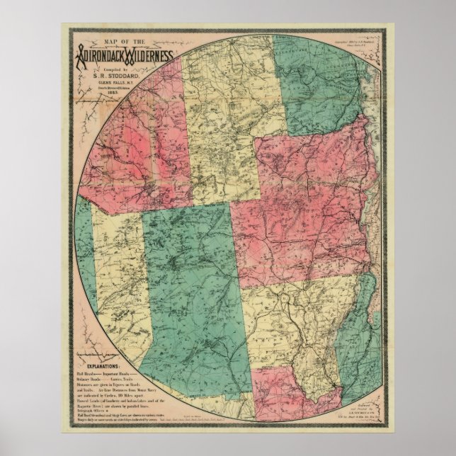 Poster Stoddard Adirondacks 1883 (Devant)