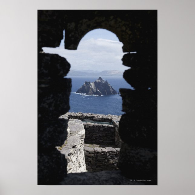 Poster Stone Beehive Monk Huts Clochanson Skellig Michael (Devant)