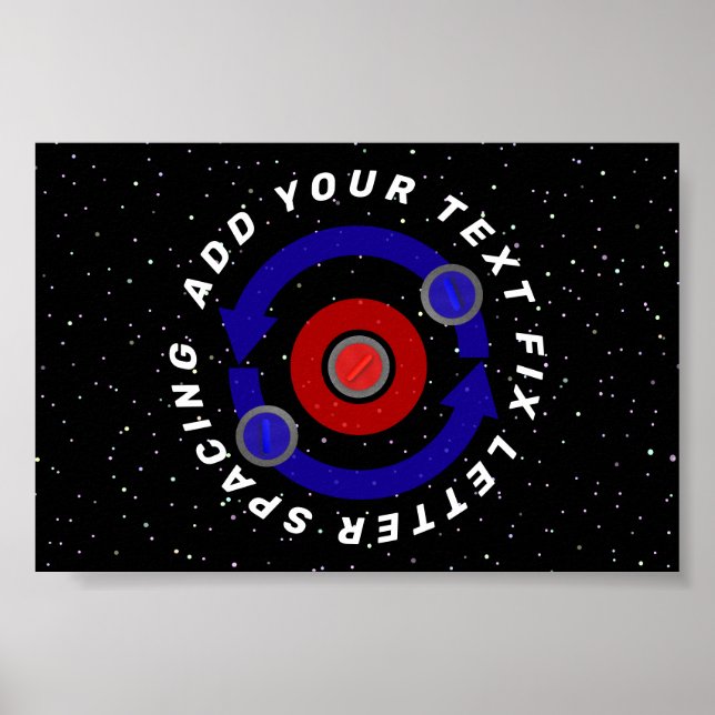 Poster Stone de curling roulant comme l'orbite de la Terr (Devant)