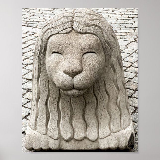 Poster Stone Lion Stockholm Suède Photo (Devant)
