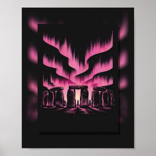 Poster Stonehenge mystique sous l'Aurora