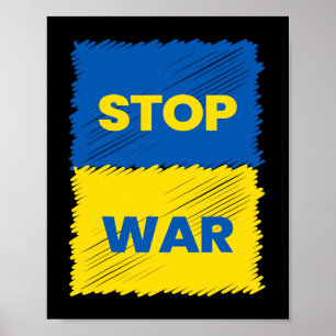 Poster Stop à la guerre - Sauvez l'Ukraine - Arrêtez la g