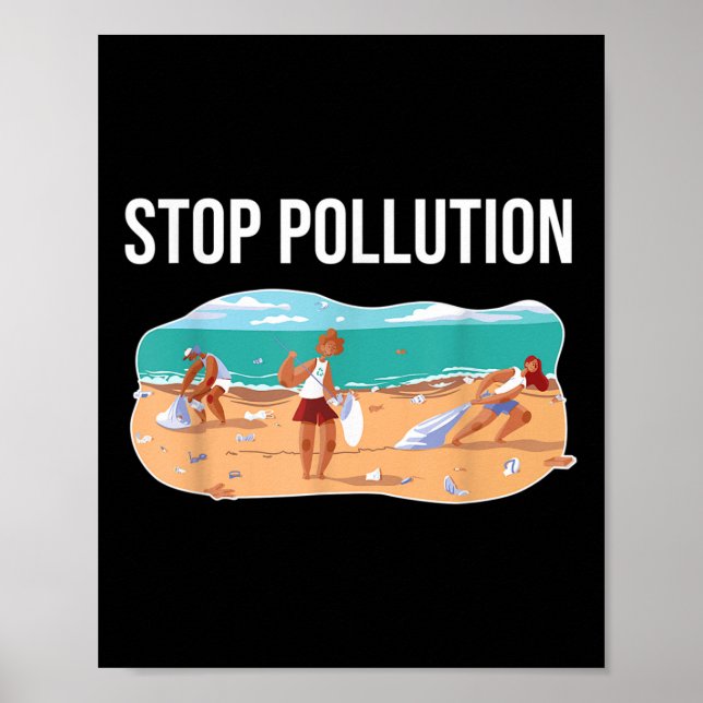 Poster Stop Pollution Plastic Sea De l'environnement Prot (Devant)