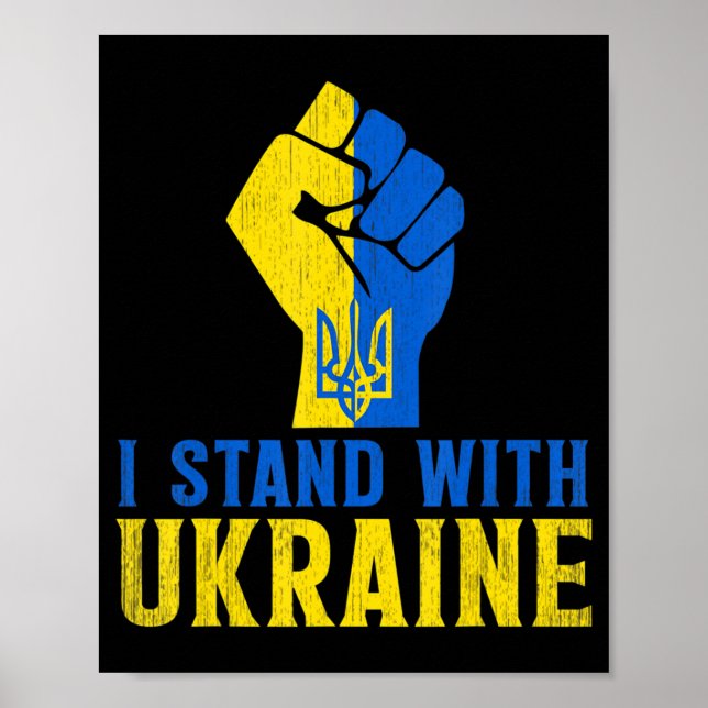 Poster Stopper Avec L'Ukraine Aimer Soutenir Ukraine Homm (Devant)