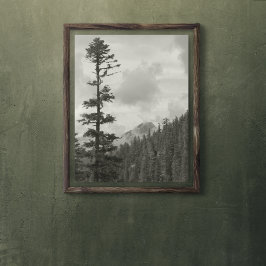 Poster Stormy Mountain Black and White Photo Glossy