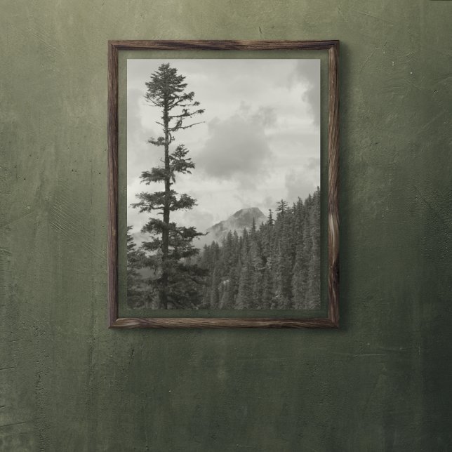 Poster Stormy Mountain Black and White Photo Glossy (In Situ)