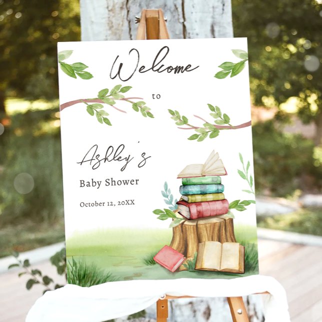 Poster Storybook Baby shower Nouveau chapitre Livre Bienv (Créateur téléchargé)