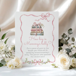 Poster Storybook Vintage rose Bow Quelle taille est maman