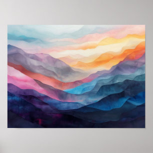 Poster Strates Éthérées : Un Paysage Abstrait Multicouche
