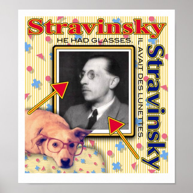 Poster Stravinsky - Il avait des lunettes. (Devant)