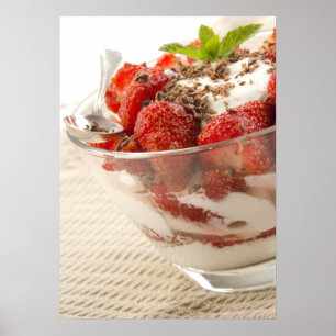 Poster Strawberry Dessert With Fresh Yogurt