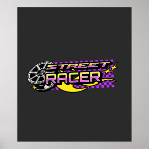 POSTER STREET RACERS BURNING WHEEL CLUB