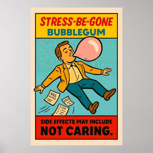 Poster Stress-Be-Gone Bubblegum - Retro Comic (Devant)