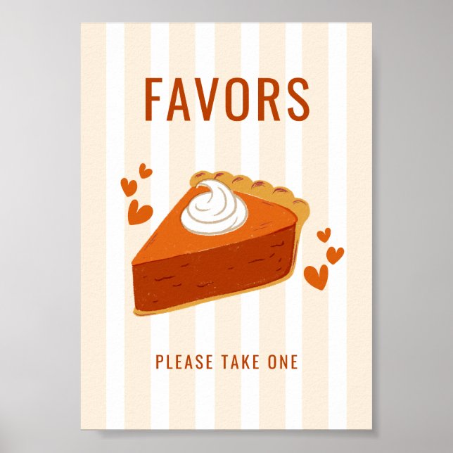 Poster Stripes Automne Petite Cutie Pie Favoriser Tableto (Devant)