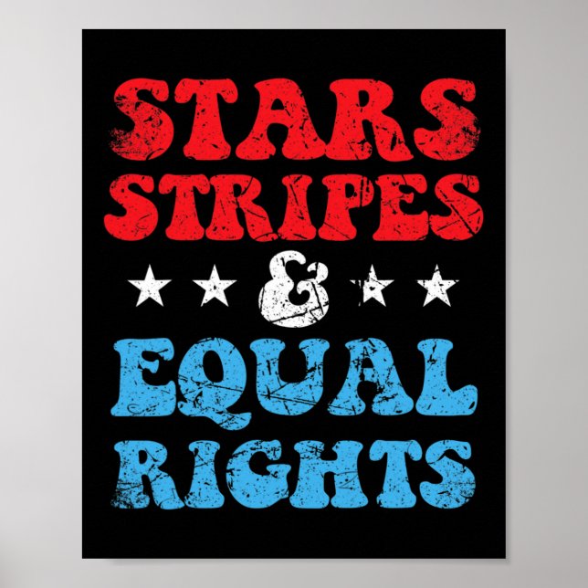 Poster Stripes Et Égalité Des Droits 4 Juillet Femmes Pat (Devant)
