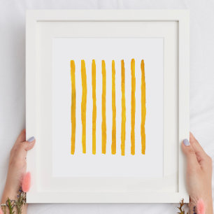 Poster Stripes jaunes minimalistes   Lignes Abstraites mo