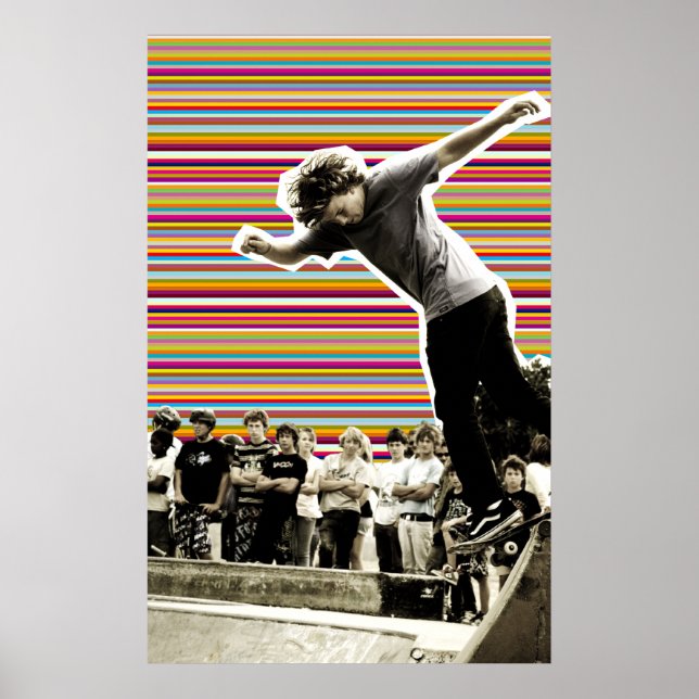 Poster Stripes Skateboard Bowl (Devant)