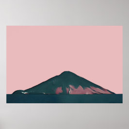 Poster Stromboli rose pastel minimaliste