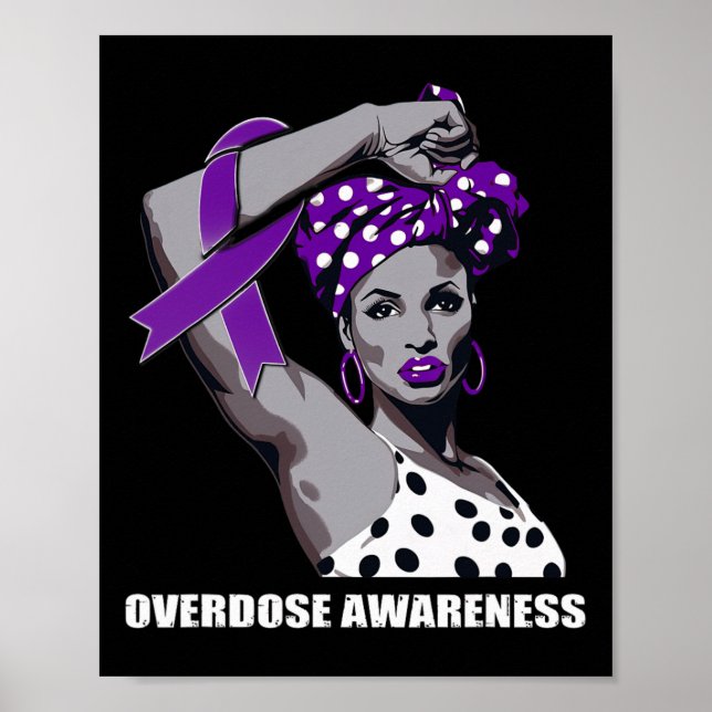 Poster Strong Afro Mom Overdose Awareness  (Devant)