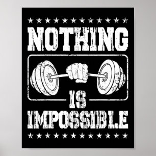 Poster Strongman Rien N'Est Impossible Accès Bodybuilder