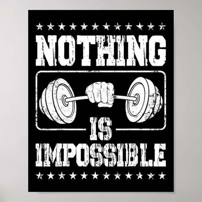 Poster Strongman Rien N'Est Impossible Accès Bodybuilder (Devant)