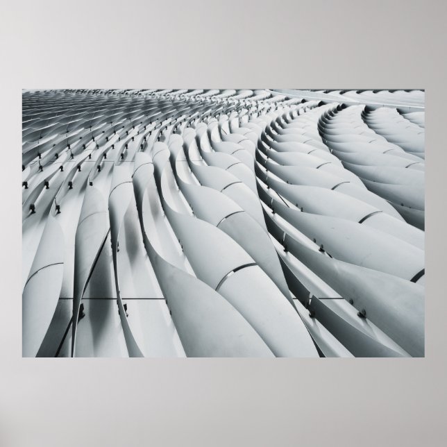 Poster Structure du bâtiment blanc et gris (Devant)
